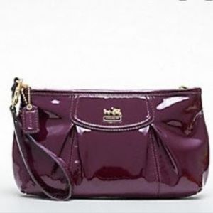 Coach Wristlet Purple Patent Leather